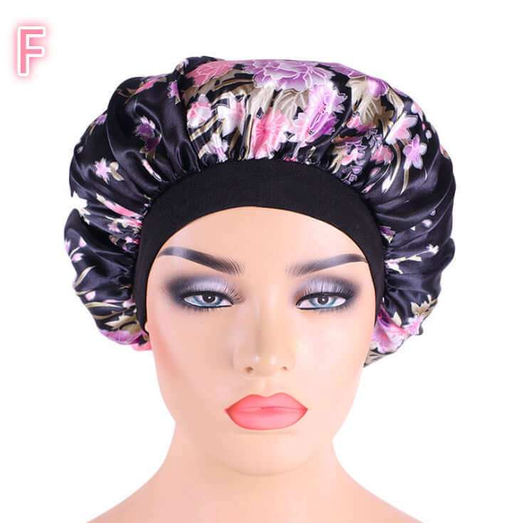 Beauty print Satin silk Bonnet sleep night cap for smooth, healthy hair.