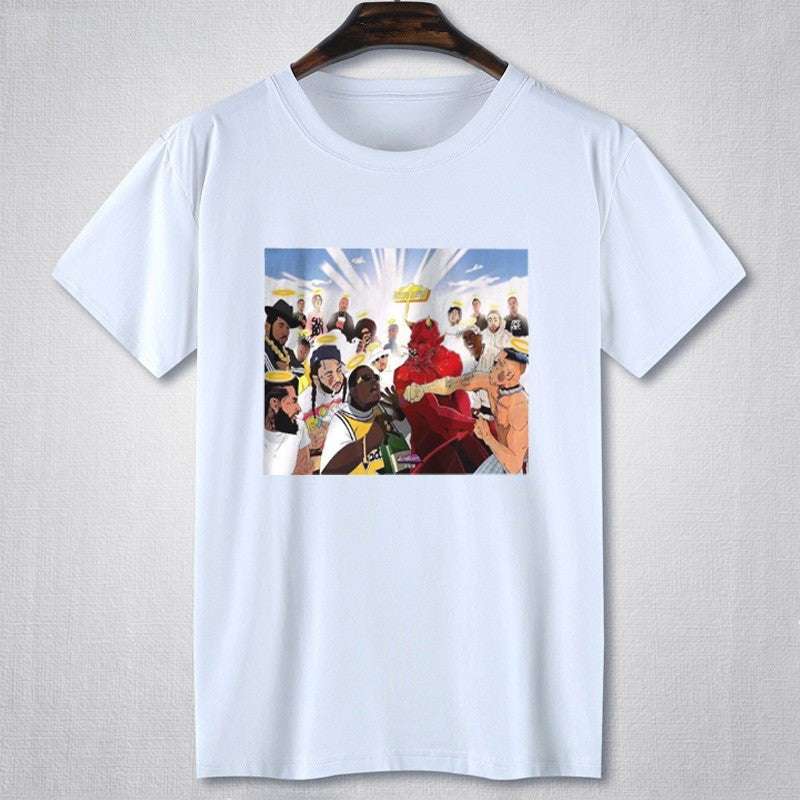 Hip hop white T-shirt - Plush Fashion Shop #