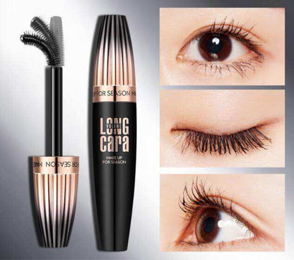 Eyelash Mascara 4D Silk Fiber  Long Curling Black Waterproof Fiber Mascara - Plush Fashion Shop #