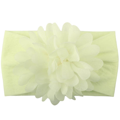 Chiffon flower baby headband in ivory, elegant hair accessory.