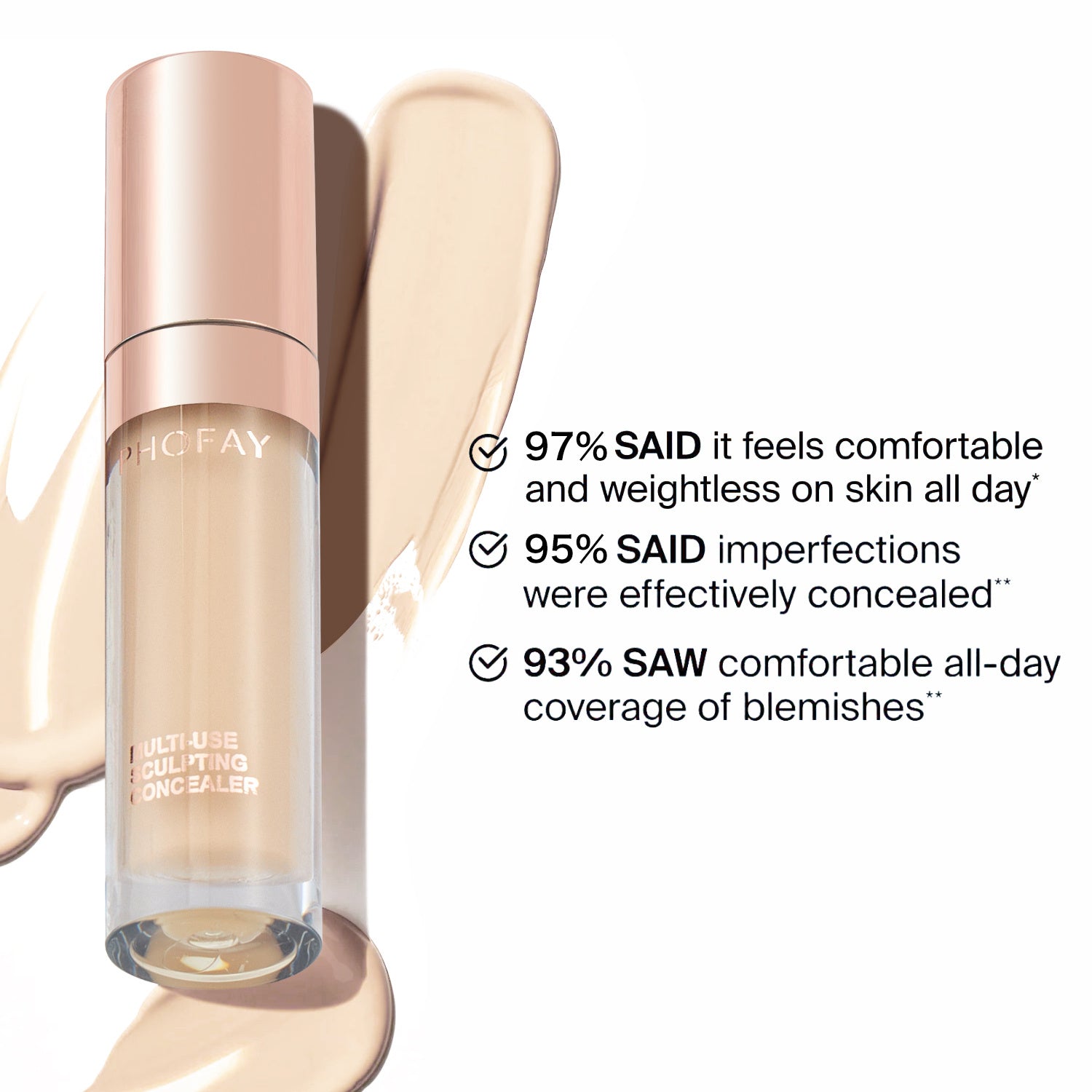 PHOFAY Super Coverage Concealer with weightless, full-coverage formula for flawless finish.