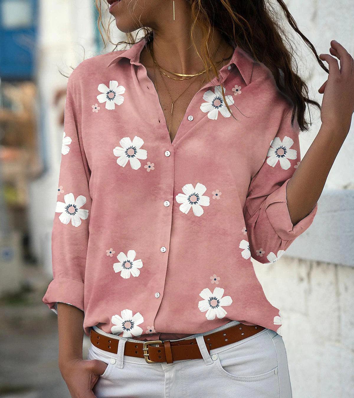 Women's Solid Color Floral Print Long-sleeved ShirtExplore the latest vintage summer styles at Plush Fashions Shop, including this Women's Solid Color Floral Print Long-sleeved Shirt. Made from a comfortable polyesteShirtPlush Fashions ShopPlush Fashion ShopWomen'