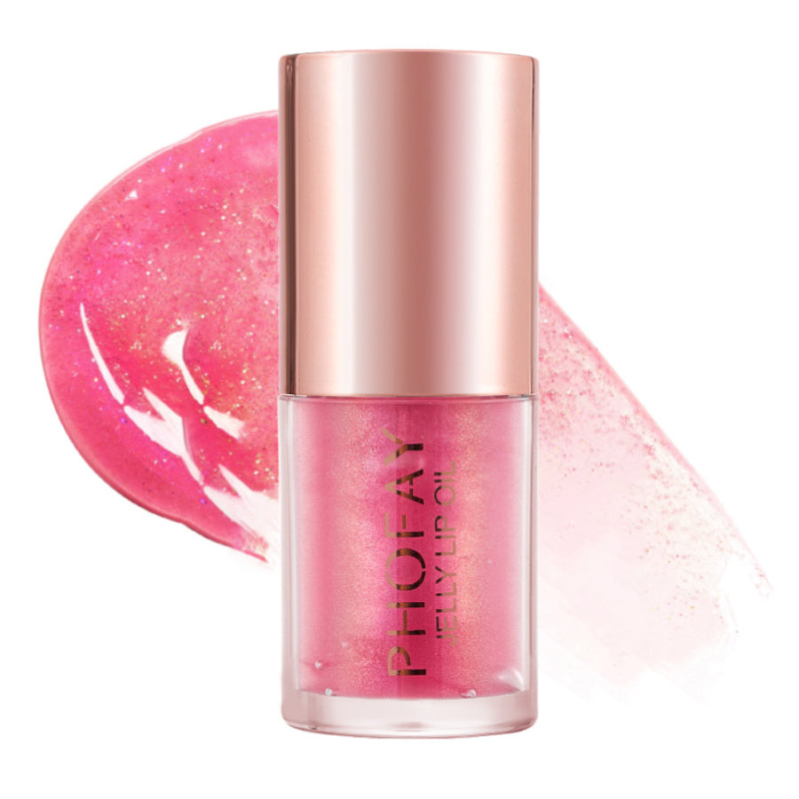 PHOFAY Jelly Lip Oil with ultra-moisturizing 4.8 ML non-sticky formula in pink shade.