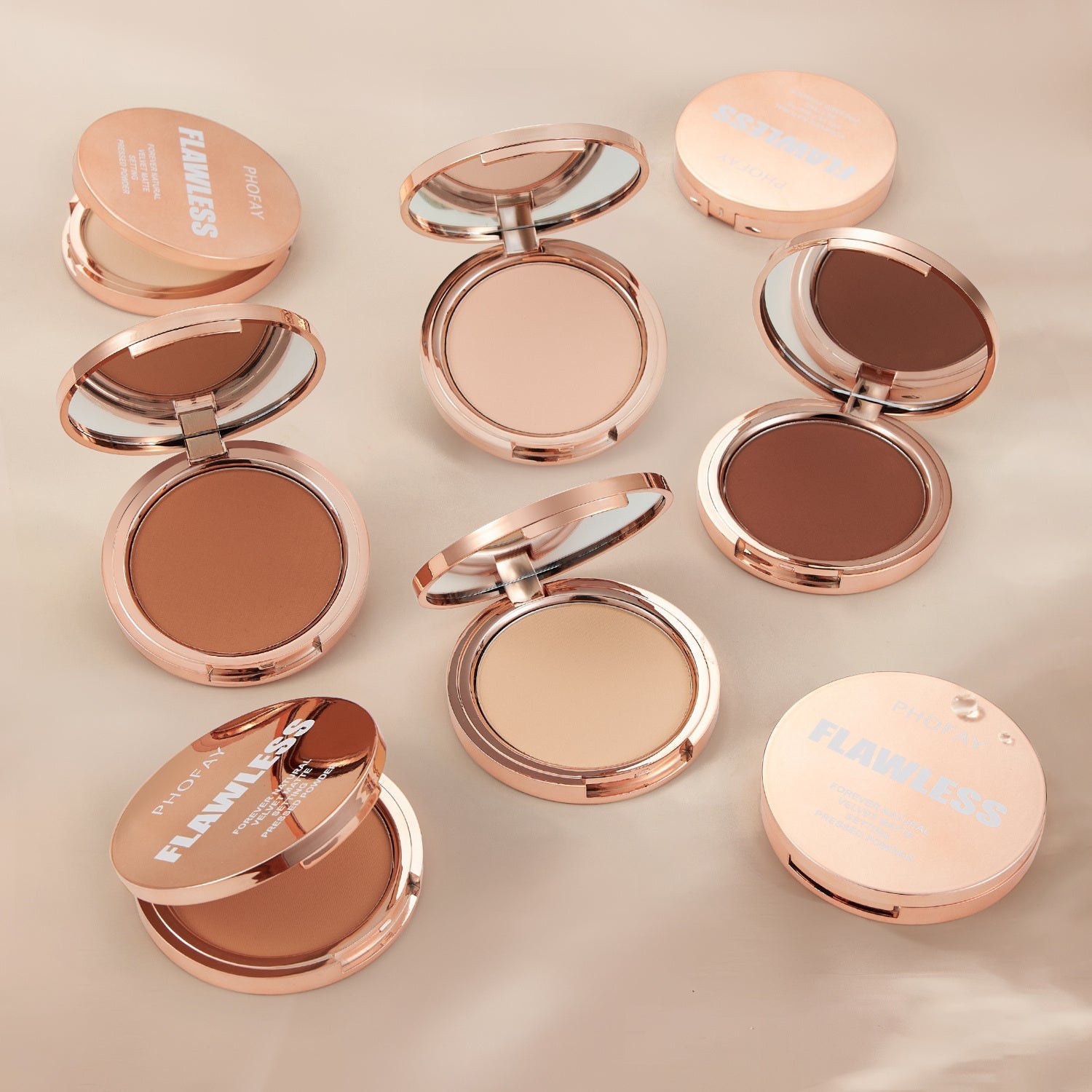 PHOFAY Matte Setting Pressed Powder collection for flawless, matte finish.