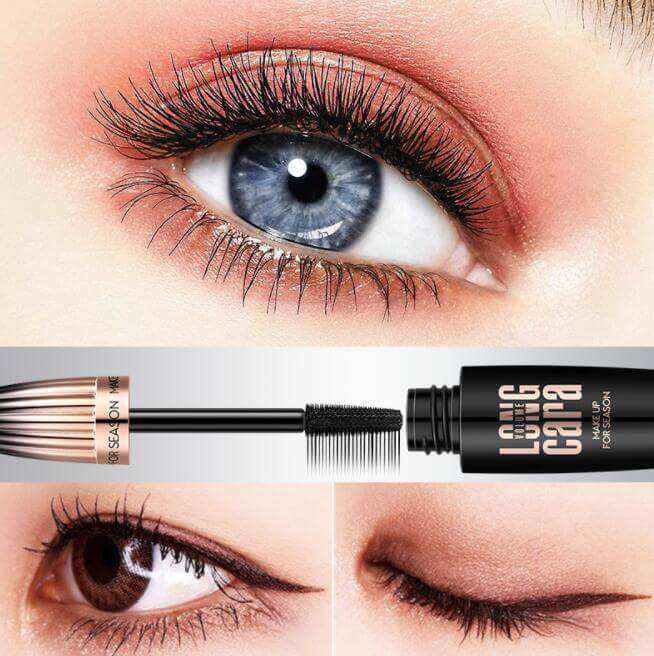 Eyelash Mascara 4D Silk Fiber  Long Curling Black Waterproof Fiber Mascara - Plush Fashion Shop #