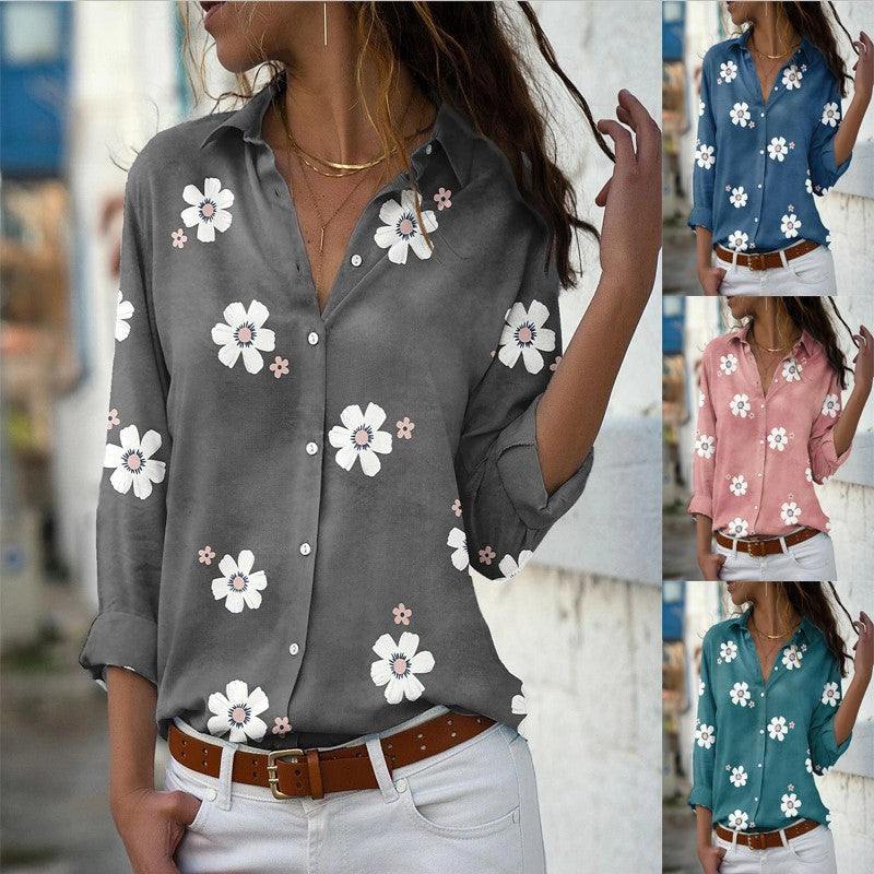 Women's Solid Color Floral Print Long-sleeved ShirtExplore the latest vintage summer styles at Plush Fashions Shop, including this Women's Solid Color Floral Print Long-sleeved Shirt. Made from a comfortable polyesteShirtPlush Fashions ShopPlush Fashion ShopWomen'