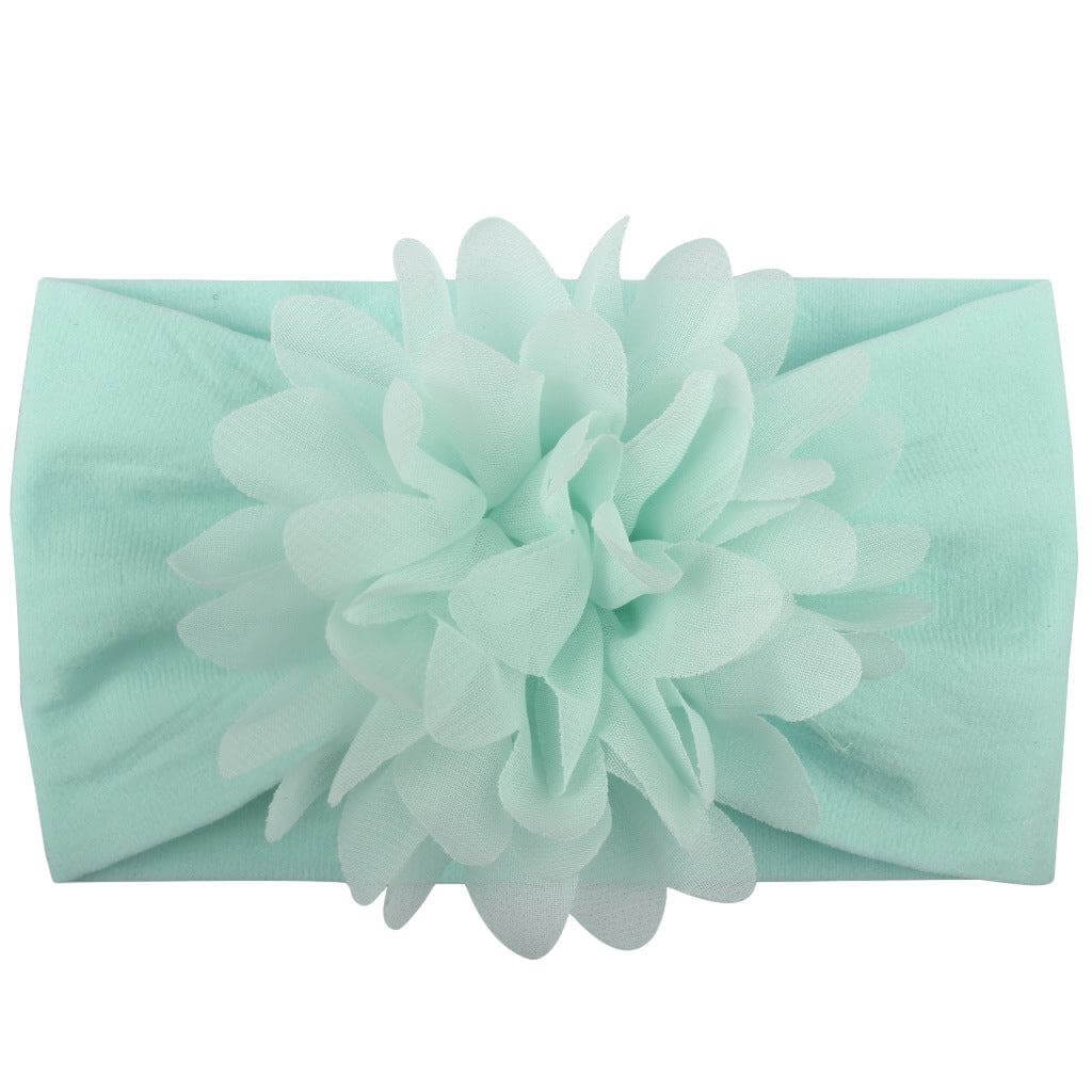 Chiffon flower baby headband in vibrant color, hair accessory.