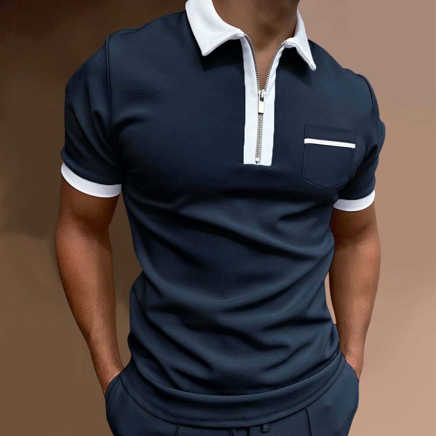 Men's Lapel Fashion Slim Pocket T-shirtUpgrade your wardrobe with our European and American Men's Lapel T-shirt. Made with soft and breathable cotton fabric, it features a stylish lapel collar and loose eMen's Lapel ShirtPlush Fashions ShopPlush Fashion Shop