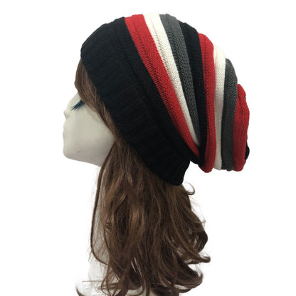 Colorful Striped Wool Hat Fashion Outdoor WarmStay warm and stylish with our Colorful Striped Wool Hat! Made with soft acrylic wool, this knitted hat is perfect for outdoor adventures. Its trendy European and AmBeauty & HealthPlush Fashions ShopPlush Fashion Shop