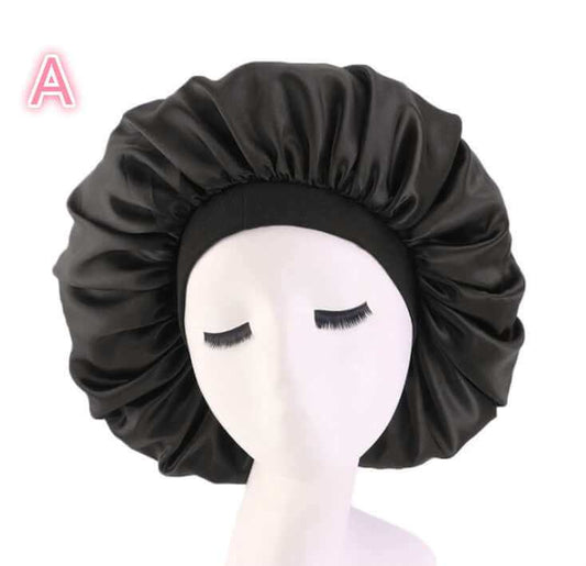 Beauty print Satin silk Bonnet sleep night cap for smooth, healthy hair.