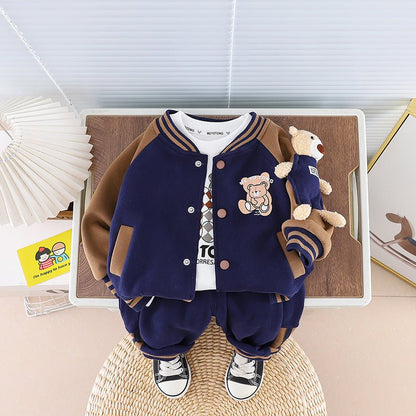 Infant Children's Jacket Three-piece Set - Plush Fashions Shop 