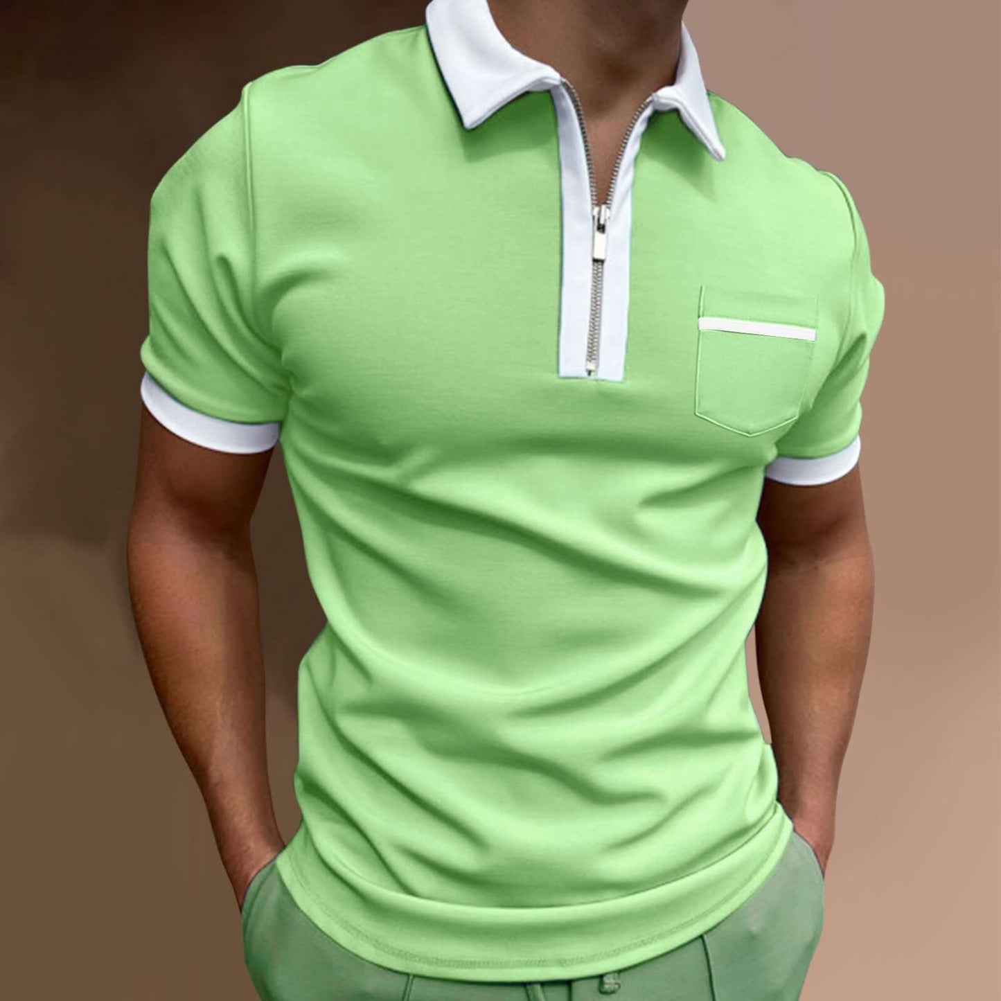 Men's Lapel Fashion Slim Pocket T-shirtUpgrade your wardrobe with our European and American Men's Lapel T-shirt. Made with soft and breathable cotton fabric, it features a stylish lapel collar and loose eMen's Lapel ShirtPlush Fashions ShopPlush Fashion Shop