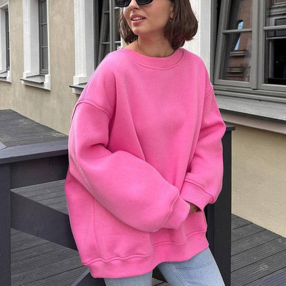 Solid Color Loose Sweater European And American - Plush Fashions Shop 