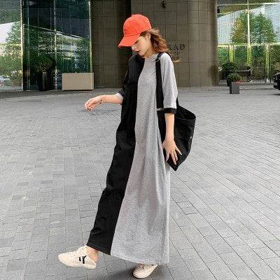 Women's Fashion Casual Cotton Colorblock Loose T-Shirt DressRevamp your wardrobe with our Women's Fashion Casual Cotton Colorblock Loose T-Shirt Dress. Made from lightweight polyester fiber, this orange-gray, green gray, and DressPlush Fashions ShopPlush Fashion ShopFashion Casual Cotton Colorblock Loose