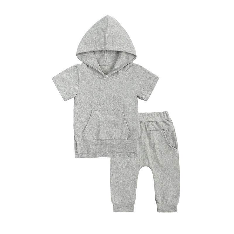 Boys And Girls Fashion Short-sleeved Hooded Tops & Casual Pants SetGet ready for style and comfort with our Boys And Girls Fashion Short-sleeved Hooded Tops &amp; Casual Pants Set. The perfect combination of fashion and function, thSweatsPlush Fashions ShopPlush Fashion ShopBoys