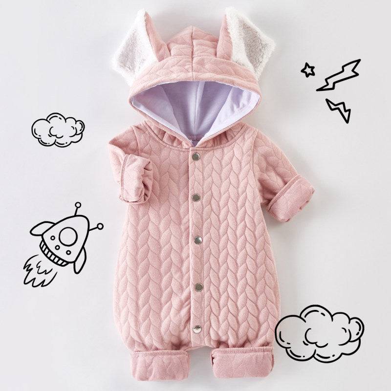 Infant Hooded Romper Outer WearA cozy and stylish outerwear for your little one! The Infant Hooded Romper is made of soft cotton in 4 beautiful colors. Perfect for babies 0-18M, it features a convbaby sweatersPlush Fashions ShopPlush Fashion Shop