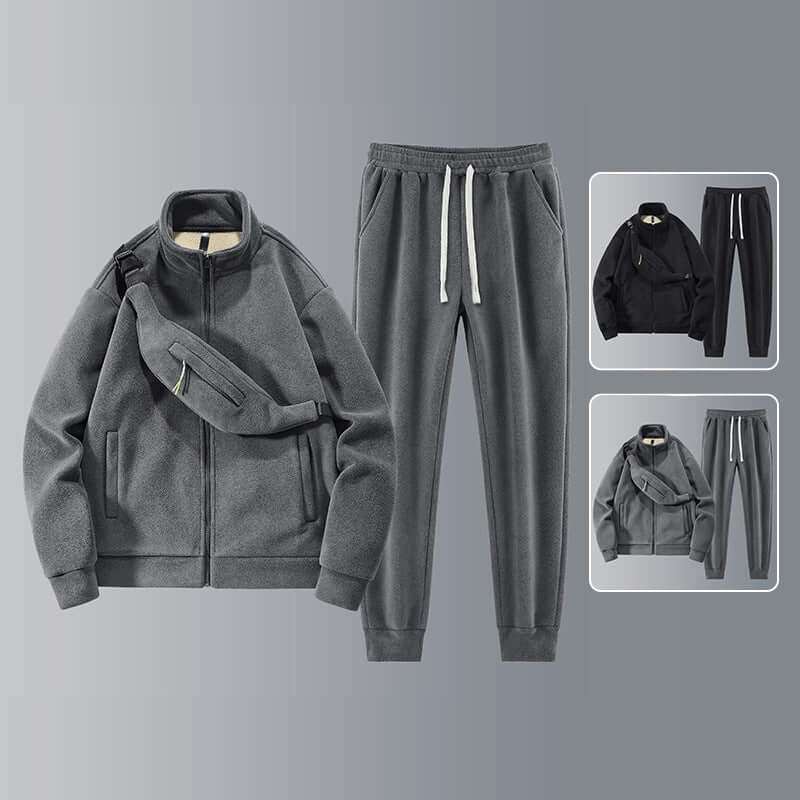 Men's Fleece Thickened Warm Casual Sports SetStay warm and stylish with our Men's Fleece Thickened Warm Casual Sports Set. Available in gray or black suit options with shoulder bag, this set features long sleevMen's FleecePlush Fashions ShopPlush Fashion Shop