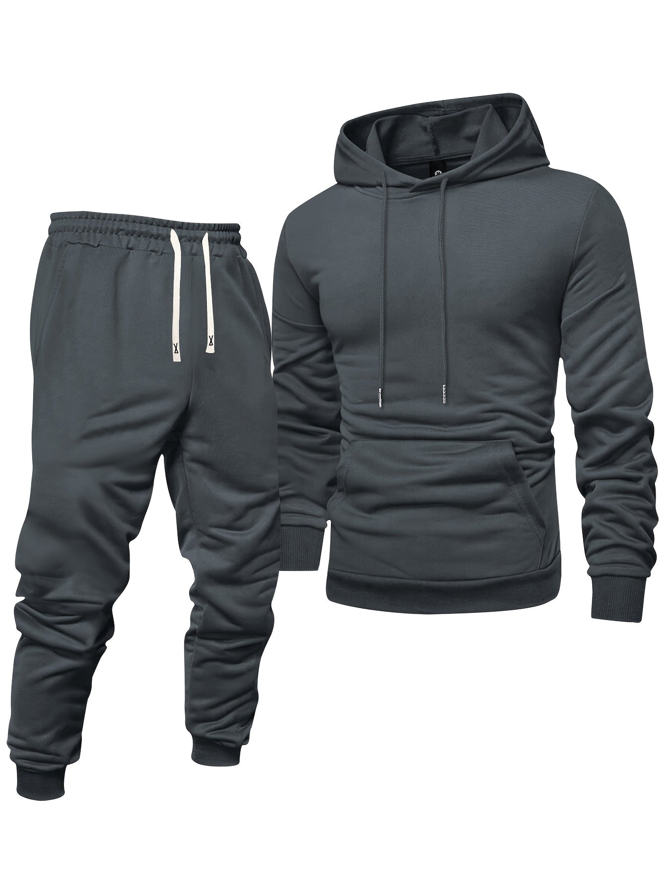 3pcs Men's Hooded Sweatshirt And Sweatpants Set