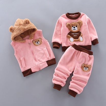 Boys And Girls Fashion Casual Three Pieces SetElevate your child's style with our Boys And Girls Fashion Casual Three Pieces Set. Made from soft and warm cotton, this set is perfect for autumn and winter. It feaInfant setPlush Fashions ShopPlush Fashion ShopGirls Fashion Casual