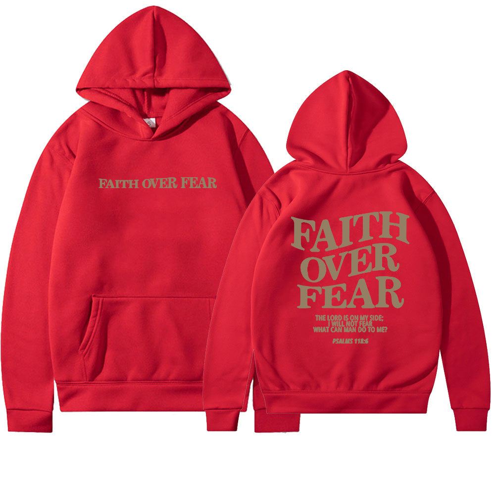 Faith Over Fear Men's And Women's Hoodies SweaterEmbrace your faith with our Faith Over Fear hoodies! Available in multiple colors and sizes, these hoodies feature a stylish letter pattern and top-stitched pockets.SweaterPlush Fashions ShopPlush Fashion Shop