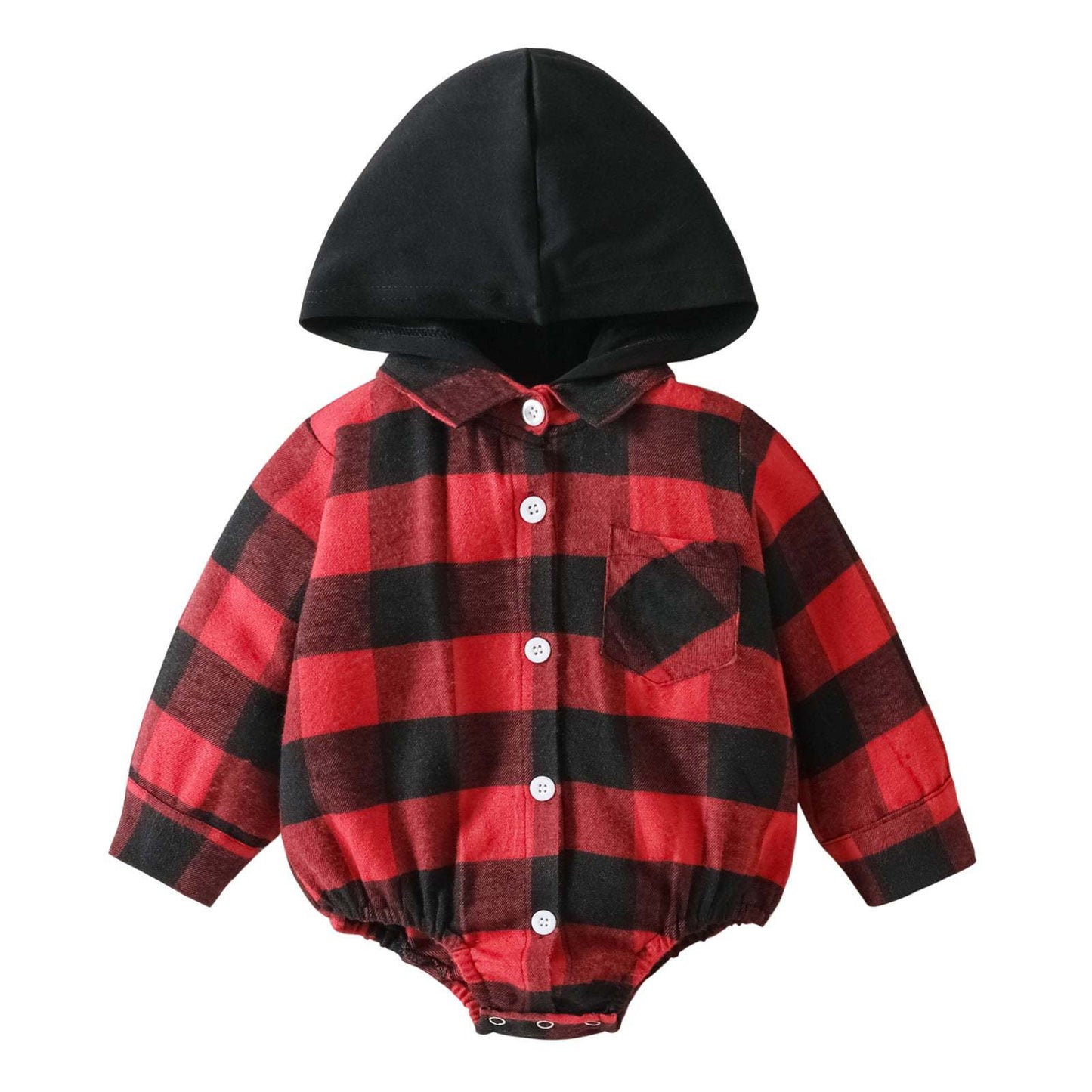 Baby Plaid Button Hooded JumpsuitStay cozy and festive this holiday season with our Baby Clothing Christmas Plaid Jumpsuit. Made with soft and breathable cotton fabric, our button-up onesie featuresBaby clothsPlush Fashions ShopPlush Fashion ShopBaby Plaid Button Hooded Jumpsuit