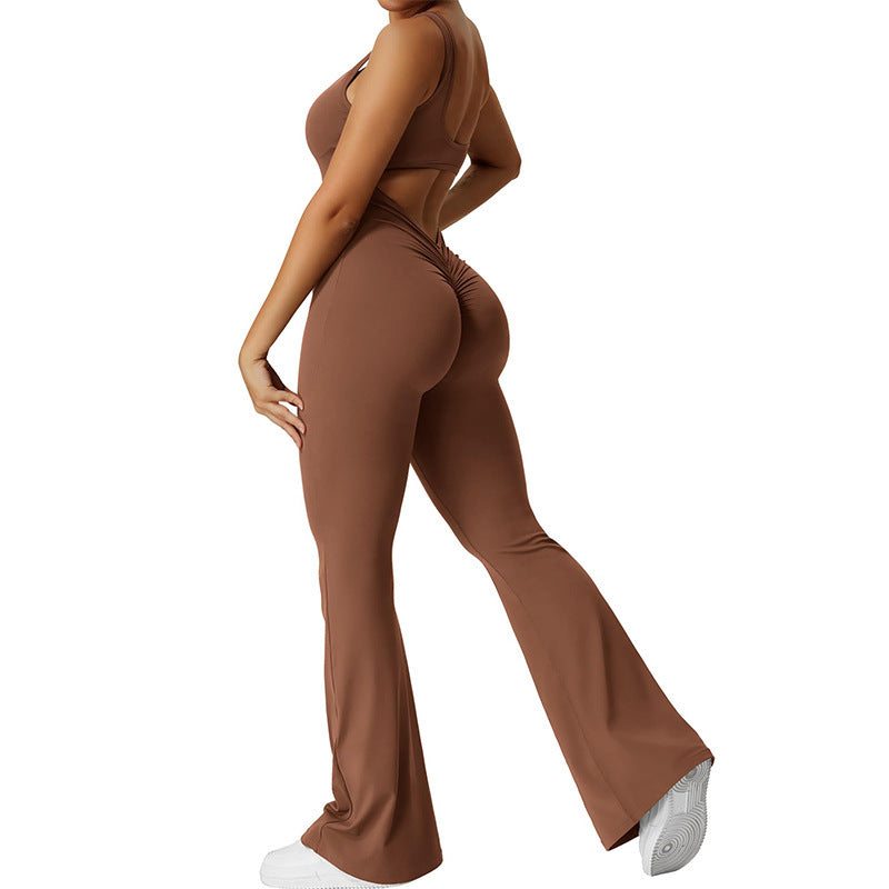 Slim Fit Hip Raise Backless Exercise Yoga ClothesElevate your workout game with our Slim Fit Hip Raise Jumpsuit! Made with comfortable, breathable polyester fabric, this jumpsuit features a backless design and tighYoga ClothingPlush Fashions ShopPlush Fashion Shop