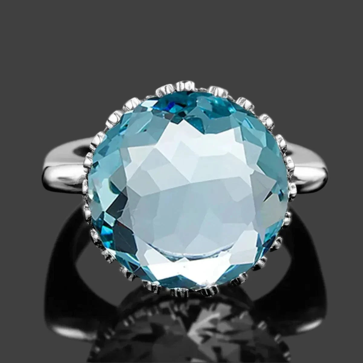 925 Sterling Silver 15ct Round Created Aquamarine Ring For WomenIndulge in elegance with this breathtaking 925 sterling silver ring featuring a stunning 15ct round created aquamarine. The perfect accessory for any occasion, this RingPlush Fashions ShopPlush Fashion Shop925 Sterling Silver 15ct Round Created Aquamarine Ring