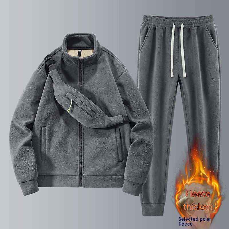 Men's Fleece Thickened Warm Casual Sports Set