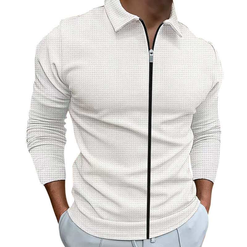 Men's Clothing Waffle Style Zipped Lapel Jacket Outdoor Sports TopsElevate your style with our Men's Waffle Style Zipped Lapel Jacket! With its unique design, available in various colors and patterns, you'll stand out from the crowdMen's Lapel ShirtPlush Fashions ShopPlush Fashion Shop