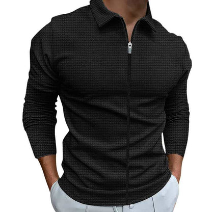 Men's Clothing Waffle Style Zipped Lapel Jacket Outdoor Sports TopsElevate your style with our Men's Waffle Style Zipped Lapel Jacket! With its unique design, available in various colors and patterns, you'll stand out from the crowdMen's Lapel ShirtPlush Fashions ShopPlush Fashion Shop