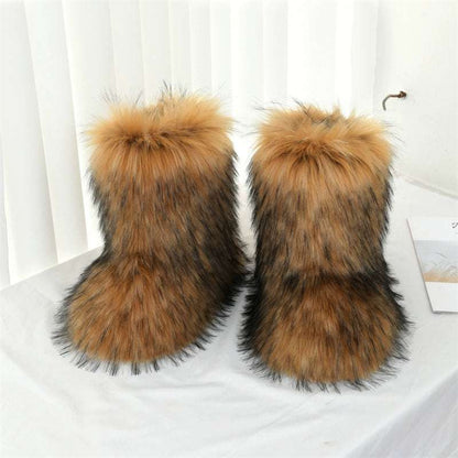 Ladies Fluffy 35cm Shibuya  Sexy Y2g Boots - Plush Fashion Shop #