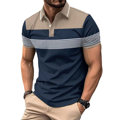 Men's Casual V-neck Button Business Striped All-matching Polot ShirtElevate your casual style with our Men's Casual V-neck Button Business Striped Polo Shirt! Available in gray, khaki, green, white, and navy blue, our shirt features Men's Polo ShirtsPlush Fashions ShopPlush Fashion Shop