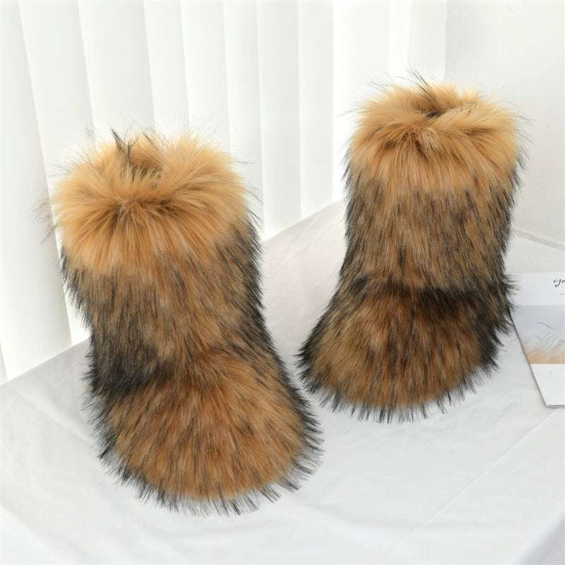 Ladies Fluffy 35cm Shibuya  Sexy Y2g Boots - Plush Fashion Shop #