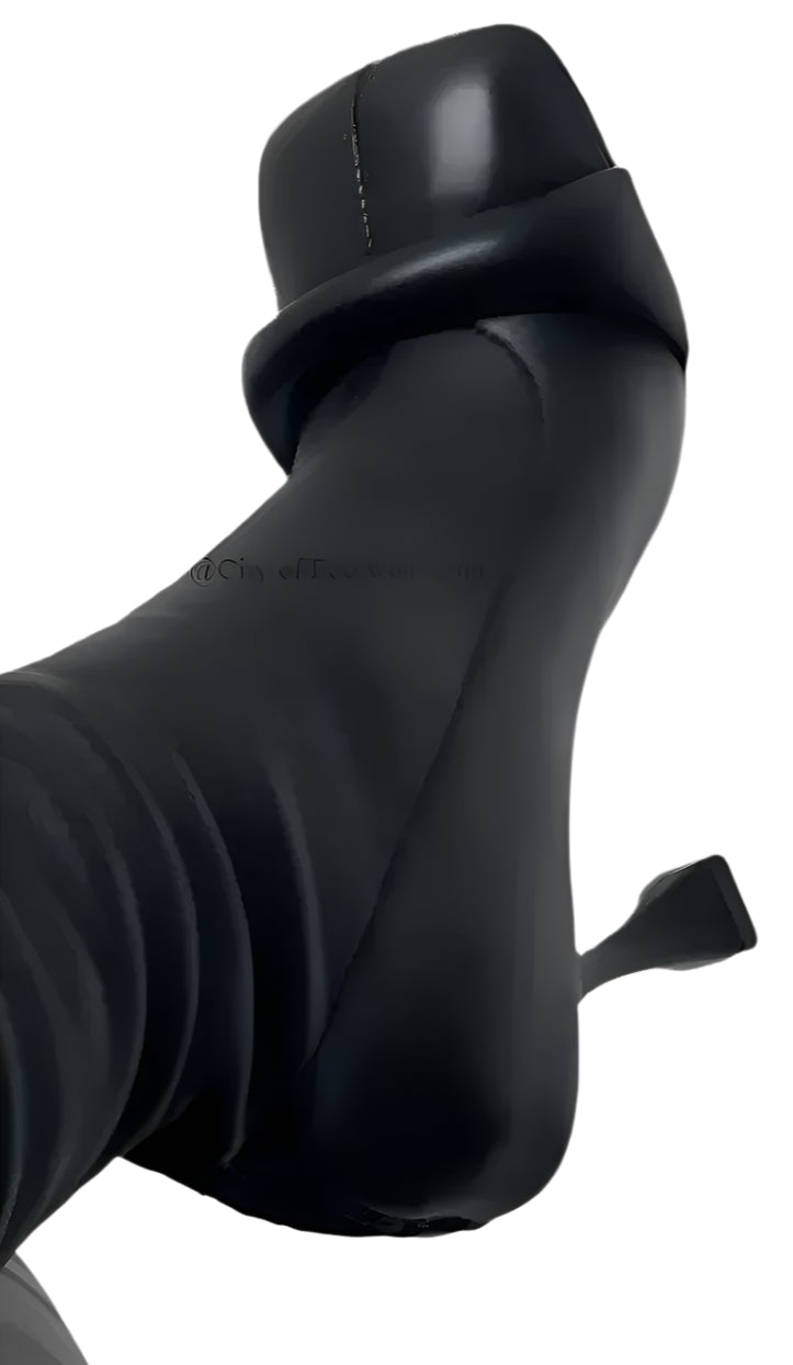 Square Toe Black Leather Knee High Boots Women Sexy Winter New in High Heels Boot Luxury Designer 2024 Strange Style Shoes.