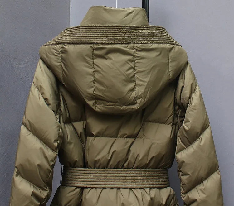 New Winter Hooded Over The Knee Puffer Coats For  Women.