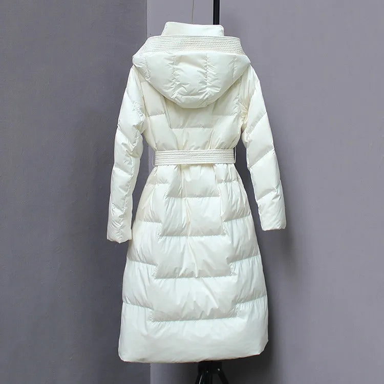 New Winter Hooded Over The Knee Puffer Coats For  Women.