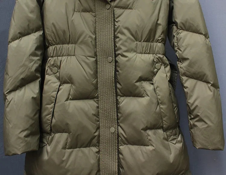 New Winter Hooded Over The Knee Puffer Coats For  Women.