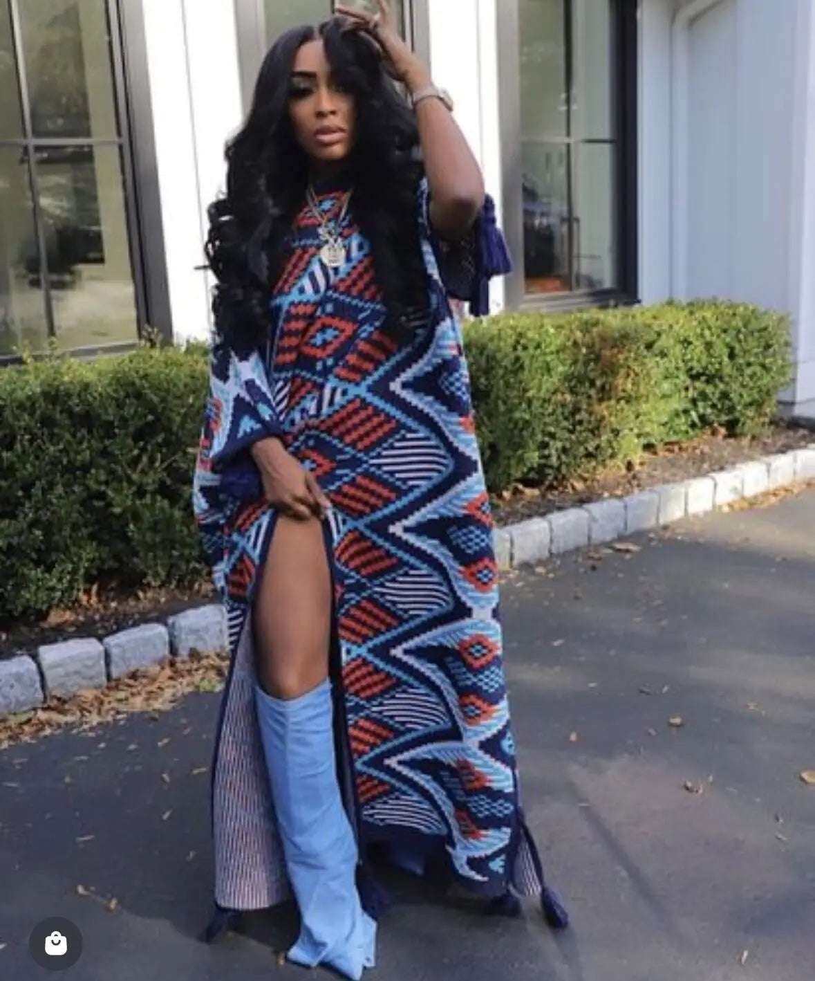 African Fashion Lady Winter Popular Printed  Kaftan Maxi Dresses - Plush Fashion Shop #