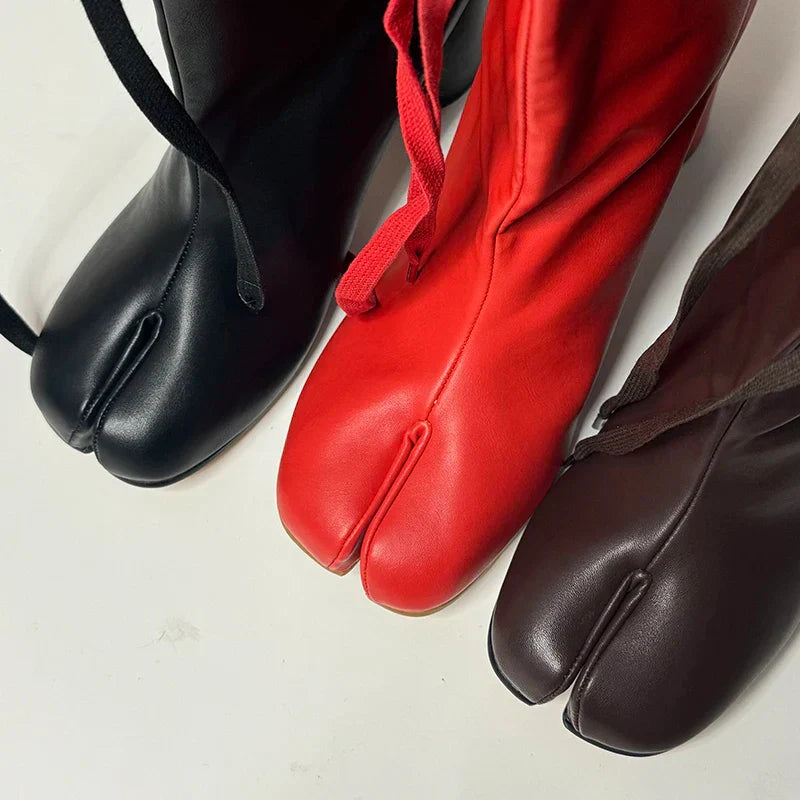 2025 Chunky High Heel  Women Boots Winter Short Ankle Boots Slip-On Designer High Boots Real Leather.