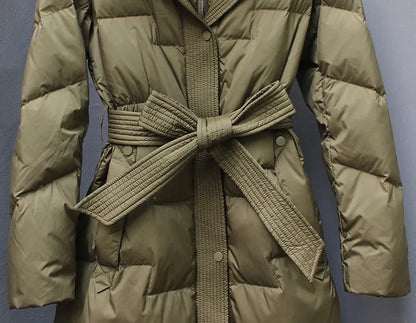 New Winter Hooded Over The Knee Puffer Coats For  Women.