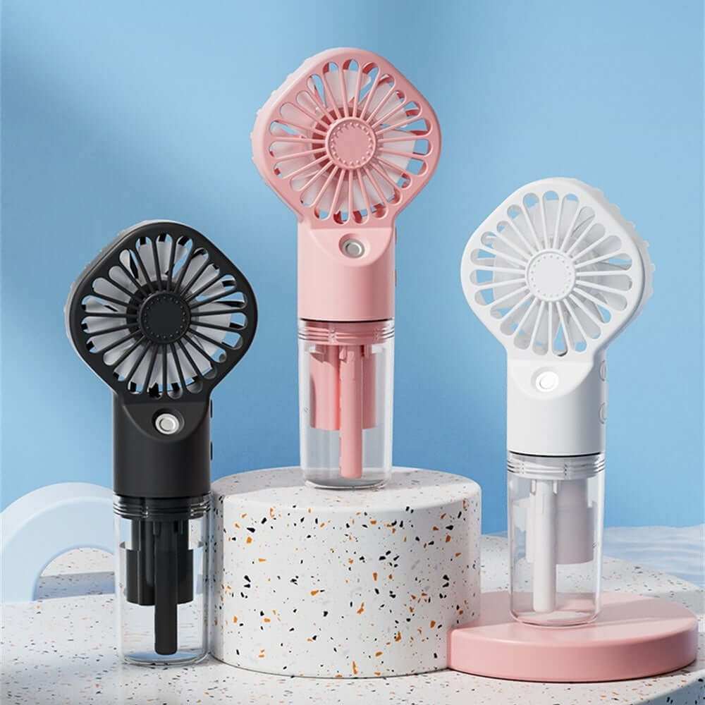 Strong Power Spray Humidification Mist Fan Usb Charging Portable Icy aElevate your summer experience with our versatile and portable Strong Power Spray Humidification Small Mist Fan! This two-in-one design features fast cooling, nano iHumidifierPlush Fashions ShopPlush Fashion Shop