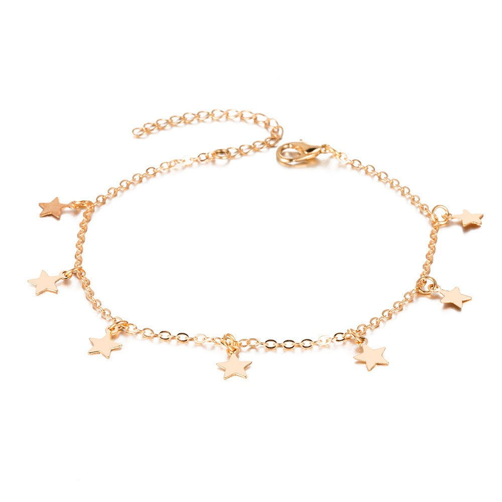 Simple Star Fashion Anklet JewelryIntroducing the Simple Star Fashion Anklet Jewelry, the perfect addition to any wardrobe. Made with high-quality alloy and electroplating technology, this anklet boaJewelryPlush Fashions ShopPlush Fashion Shop