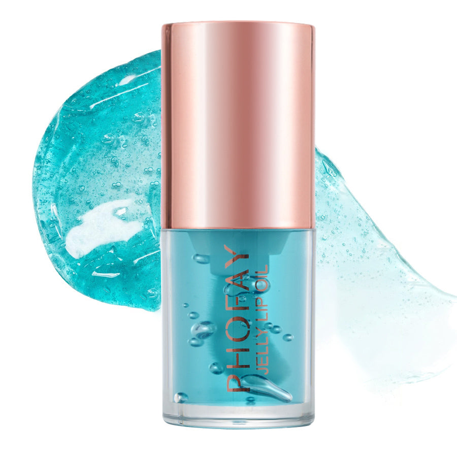 PHOFAY Jelly Lip Oil with hydrating, non-sticky formula and doe-foot applicator.