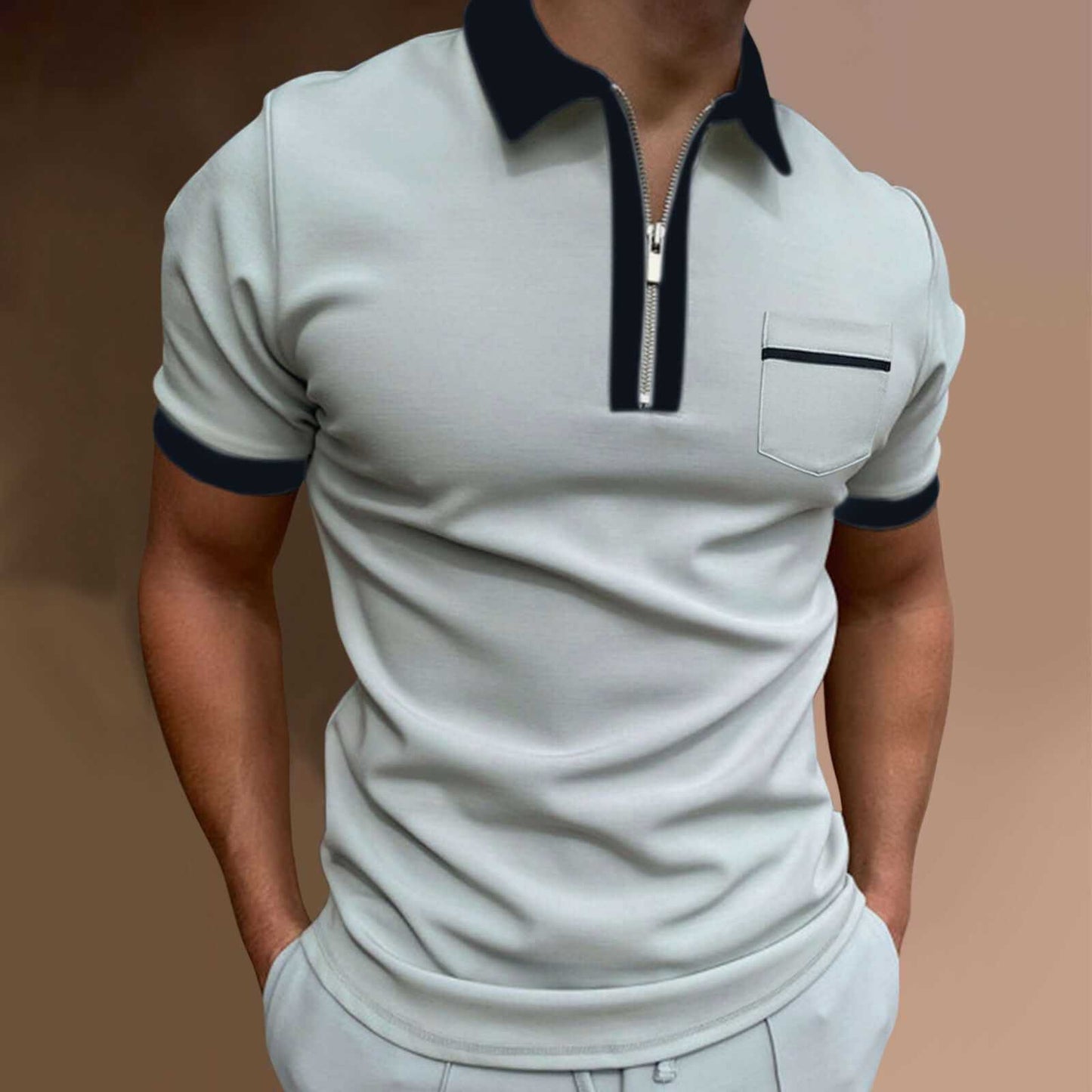 Men's Lapel Fashion Slim Pocket T-shirtUpgrade your wardrobe with our European and American Men's Lapel T-shirt. Made with soft and breathable cotton fabric, it features a stylish lapel collar and loose eMen's Lapel ShirtPlush Fashions ShopPlush Fashion Shop