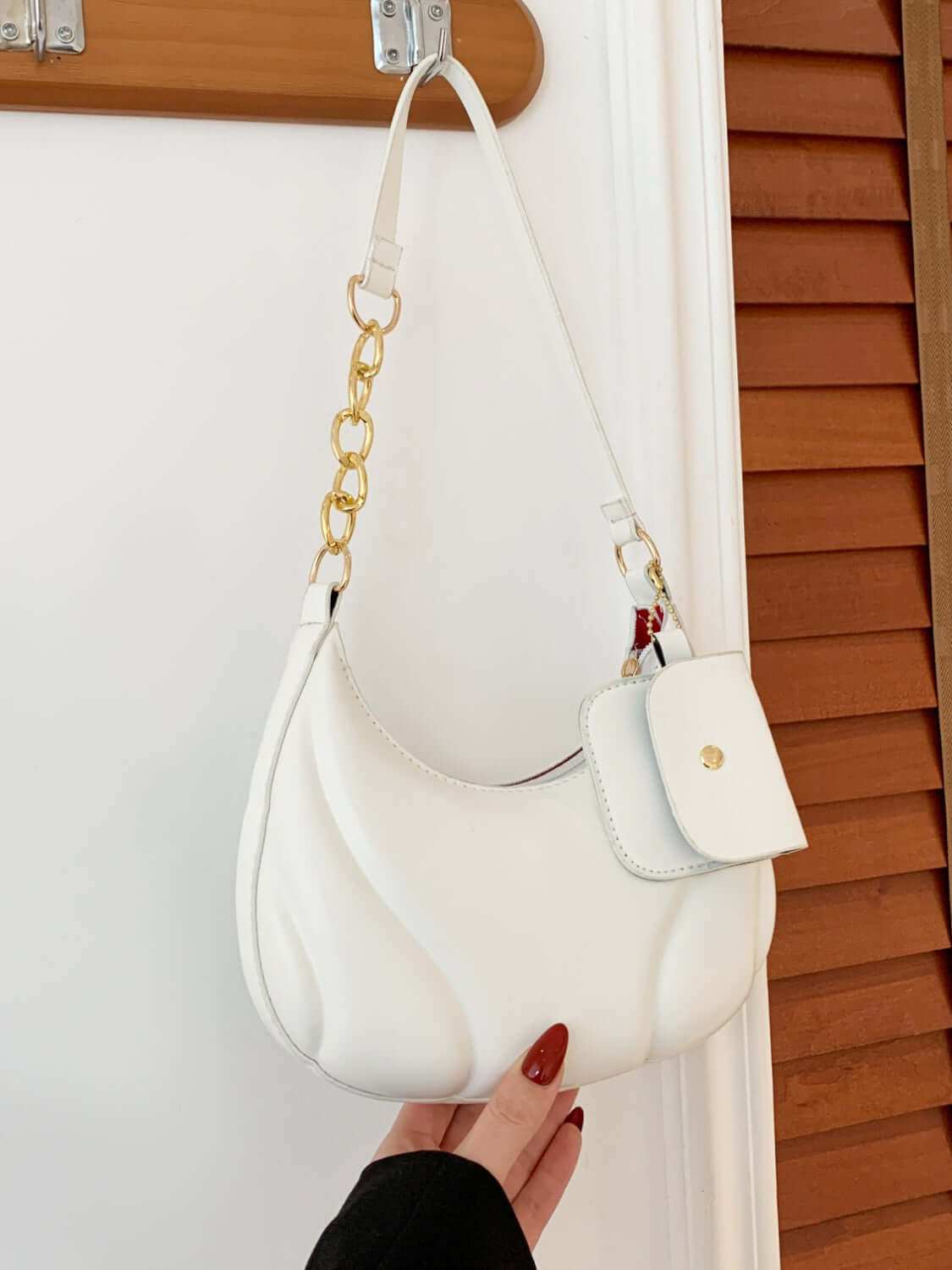 PU Leather Shoulder Bag with EarPods Bag - Plush Fashion Shop #