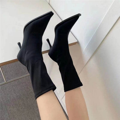 Fruit Color Pointed Toe Short Boots for WomenElevate your style with these high-quality Artificial PU boots! The pointed-toe shape adds elegance and the waterproof platform ensures everyday wear. The stiletto hBootPlush Fashions ShopPlush Fashion ShopFruit Color Pointed Toe Short Boots