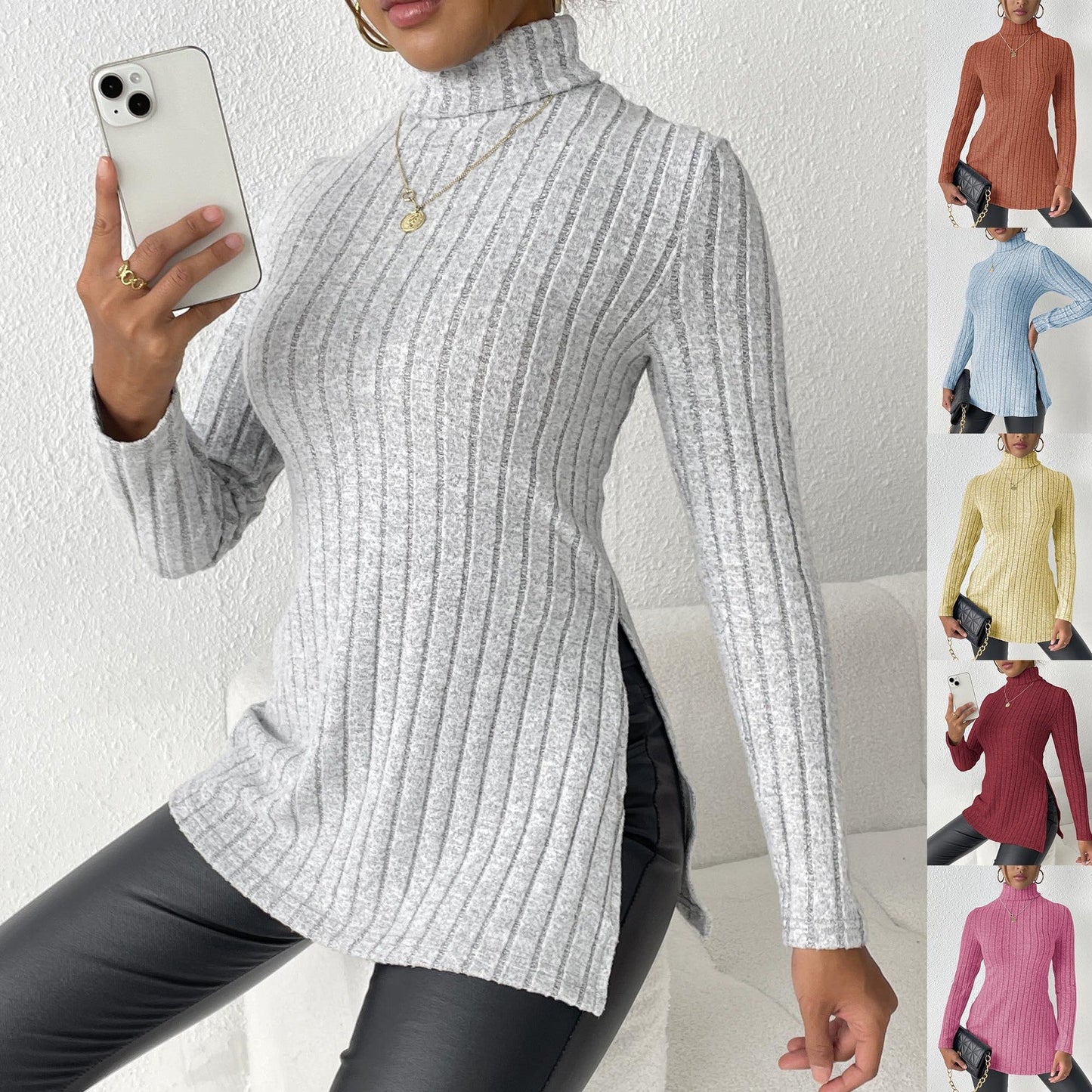 Women's Turtleneck Pullover Clothing SweaterElevate your winter wardrobe with our Women's Turtleneck Pullover Sweater! Crafted from luxurious flower gray velvet, this sweater offers cozy warmth and a touch of ShirtsPlush Fashion ShopPlush Fashion ShopTurtleneck Pullover Clothing Sweater