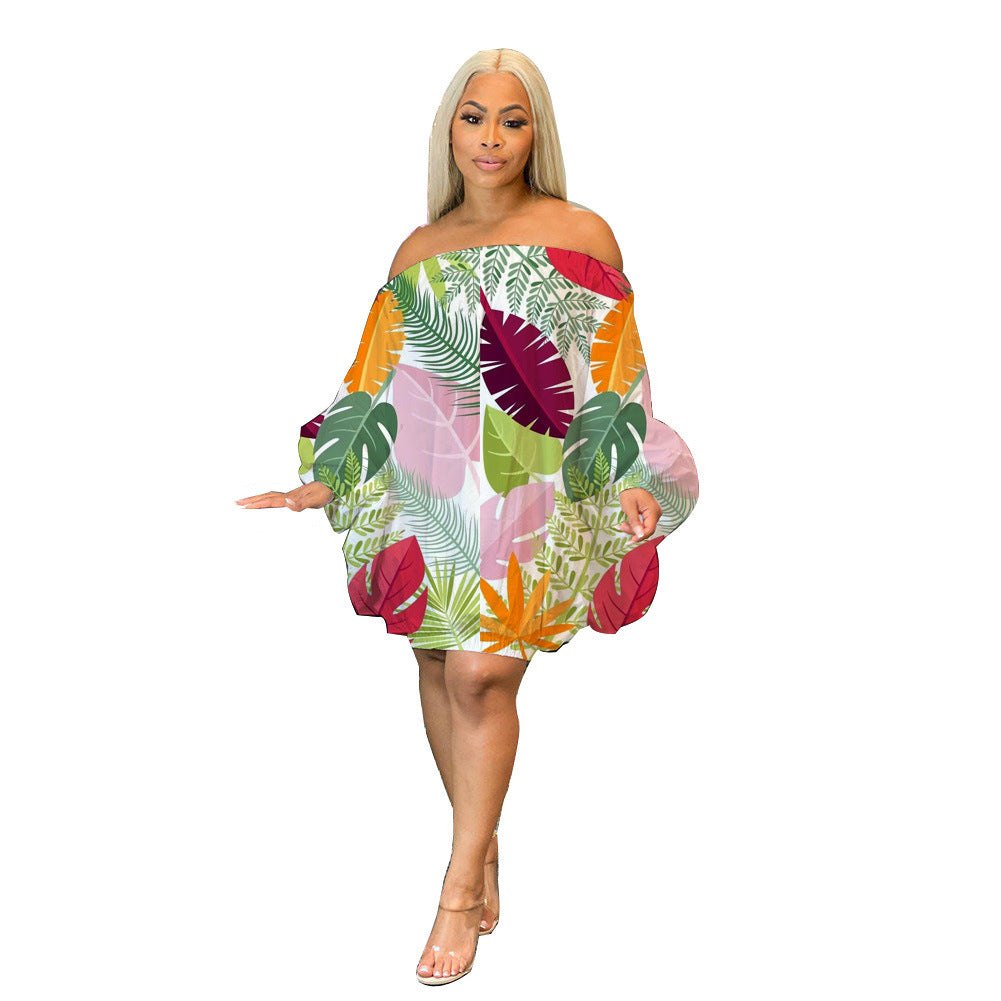 Off Shoulder Satin Printed Bat Sleeve DressThis Off Shoulder Satin Printed Bat Sleeve Dress is a versatile and stylish addition to your wardrobe. The lantern skirt and high waist design create a flattering siDressPlush Fashions ShopPlush Fashion ShopShoulder Satin Printed Bat Sleeve Dress