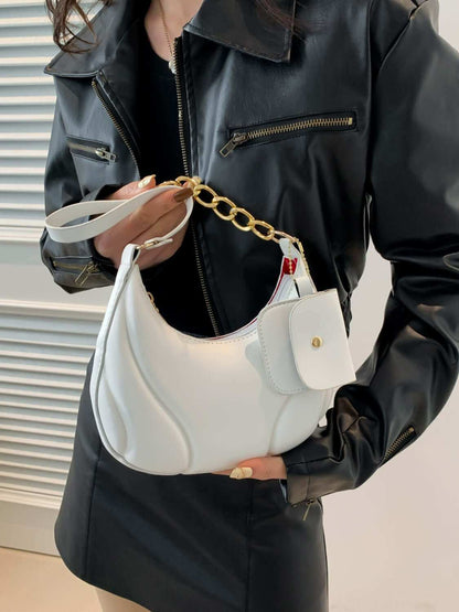 PU Leather Shoulder Bag with EarPods Bag - Plush Fashion Shop #