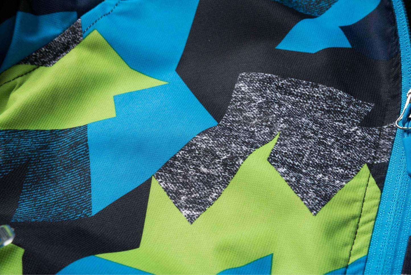 Close-up of camouflage design on Boys' Fashion Casual Padded Windproof Jacket.